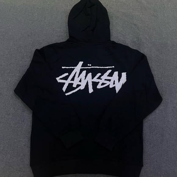 Stussy Black and White Logo Hoodie - Picture 2 of 3